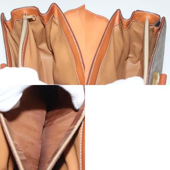 CELINE Macadam Canvas Hand Bag Pvc Leather Brown Gold - Picture 13 of 13